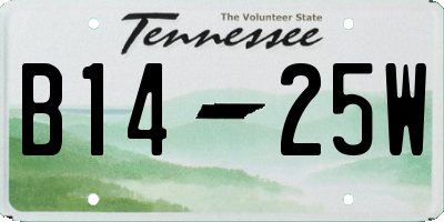 TN license plate B1425W