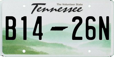 TN license plate B1426N