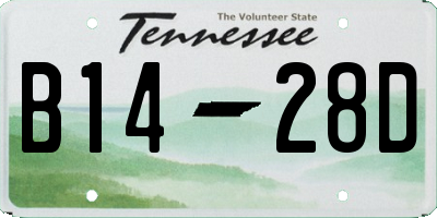 TN license plate B1428D