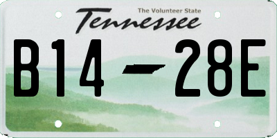 TN license plate B1428E