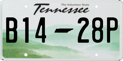 TN license plate B1428P