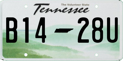TN license plate B1428U