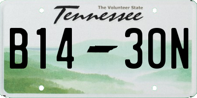 TN license plate B1430N