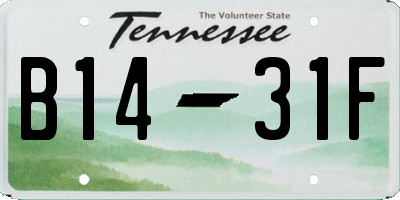 TN license plate B1431F