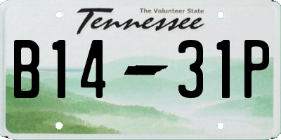 TN license plate B1431P
