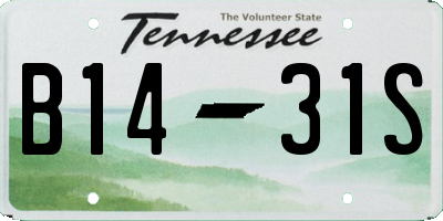 TN license plate B1431S
