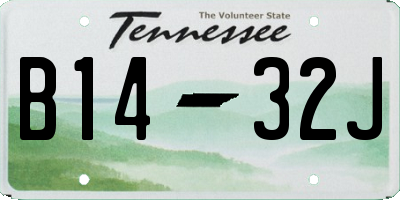 TN license plate B1432J