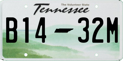TN license plate B1432M