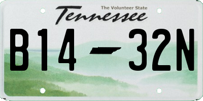 TN license plate B1432N