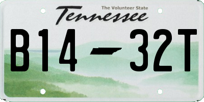 TN license plate B1432T
