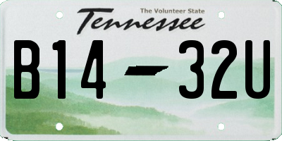 TN license plate B1432U