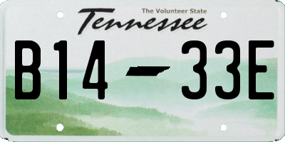 TN license plate B1433E