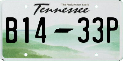 TN license plate B1433P