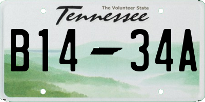 TN license plate B1434A