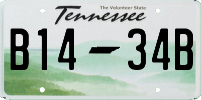 TN license plate B1434B