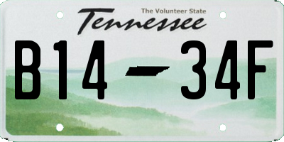 TN license plate B1434F