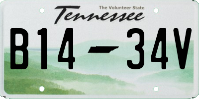 TN license plate B1434V