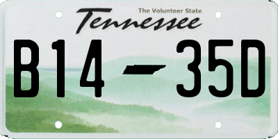 TN license plate B1435D