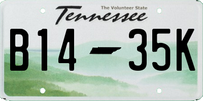 TN license plate B1435K