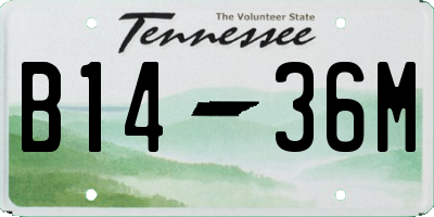 TN license plate B1436M
