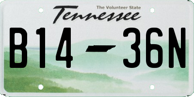TN license plate B1436N