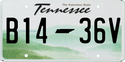 TN license plate B1436V