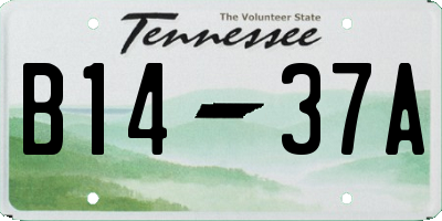 TN license plate B1437A