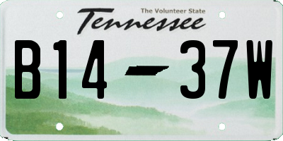 TN license plate B1437W