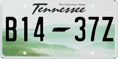 TN license plate B1437Z