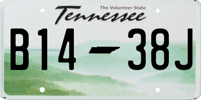 TN license plate B1438J