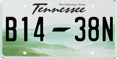 TN license plate B1438N