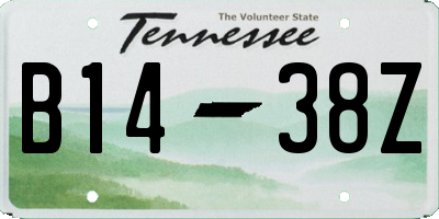 TN license plate B1438Z
