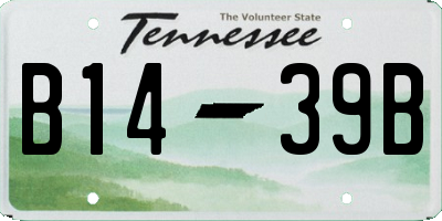 TN license plate B1439B