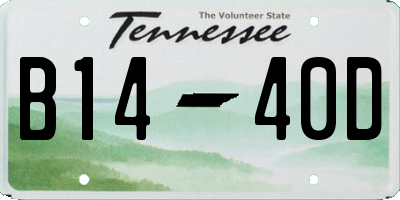 TN license plate B1440D