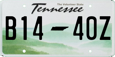 TN license plate B1440Z