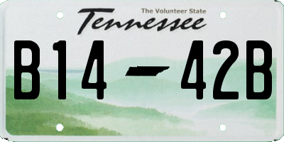 TN license plate B1442B