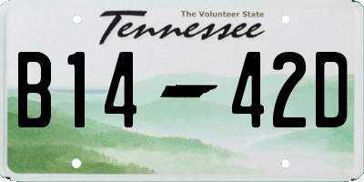 TN license plate B1442D