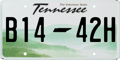 TN license plate B1442H