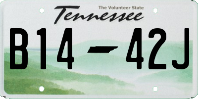 TN license plate B1442J