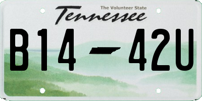 TN license plate B1442U