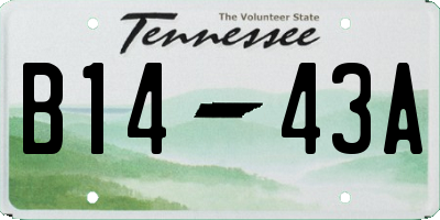 TN license plate B1443A