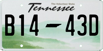 TN license plate B1443D