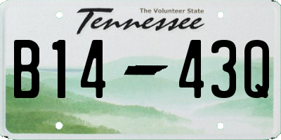 TN license plate B1443Q
