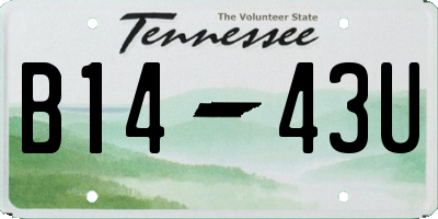 TN license plate B1443U