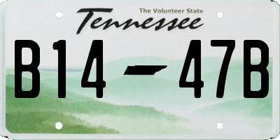 TN license plate B1447B
