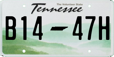 TN license plate B1447H
