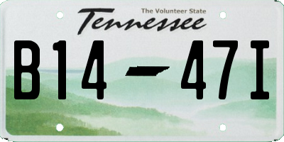 TN license plate B1447I