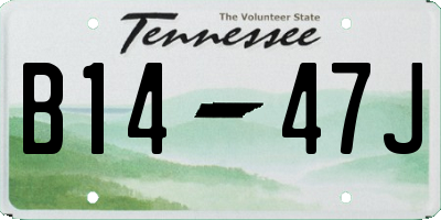TN license plate B1447J