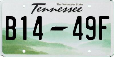 TN license plate B1449F