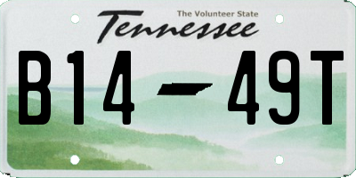 TN license plate B1449T